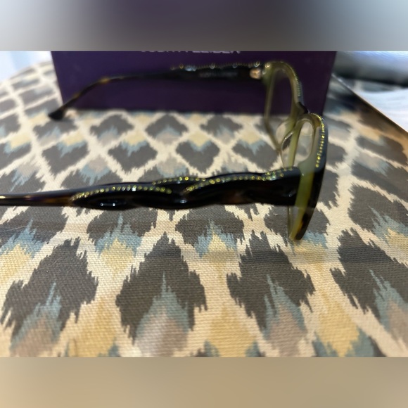 EUC Judith Leiber JL1657 02 Green Tortoise Cat Eye Eyeglasses Frame 54-17-140 - Picture 9 of 11